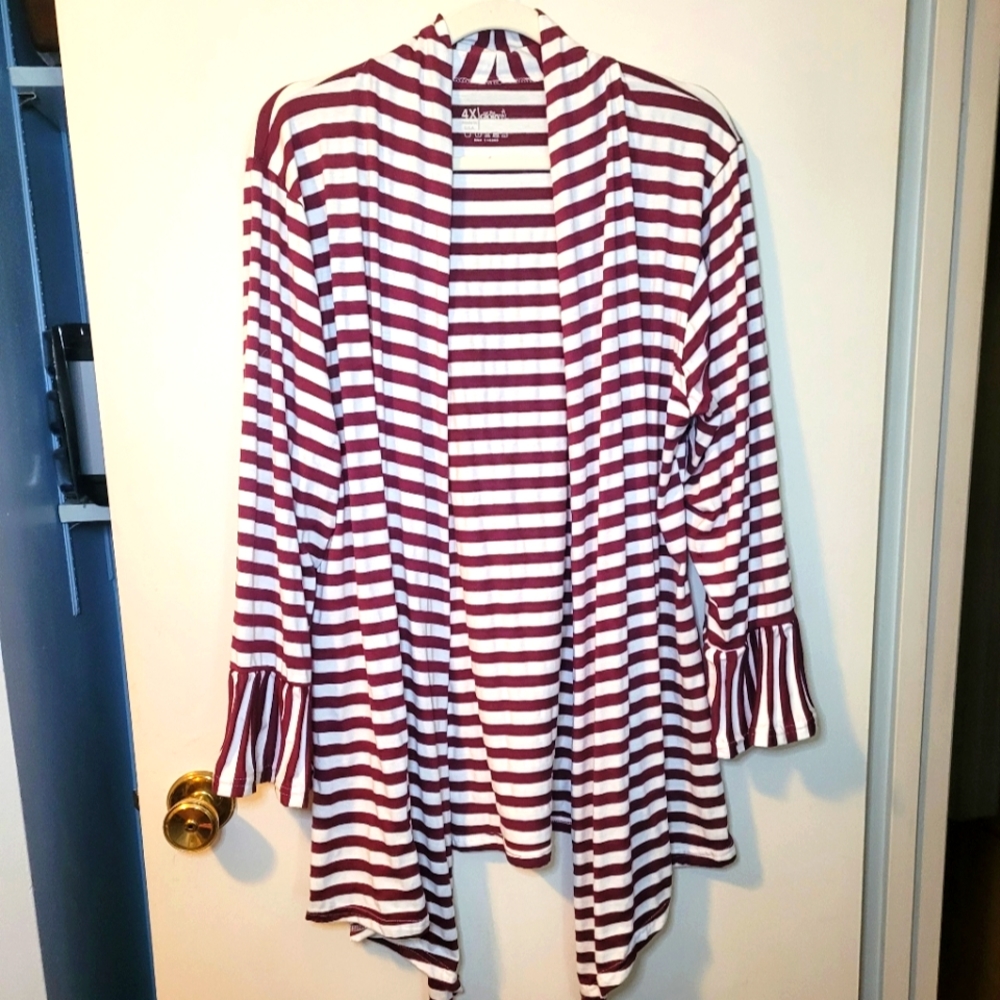Maroon & White Cardigan
